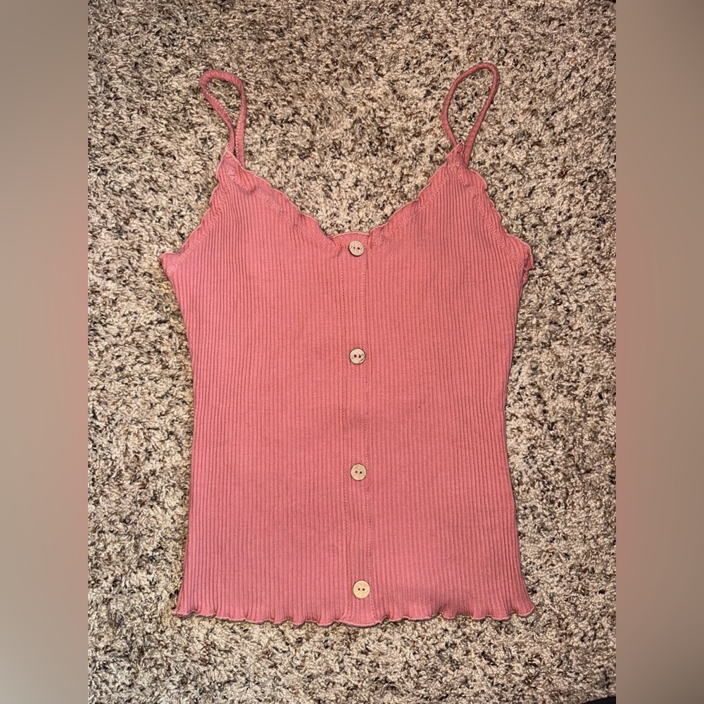 Derek Heart Rose Button-Front Camisole